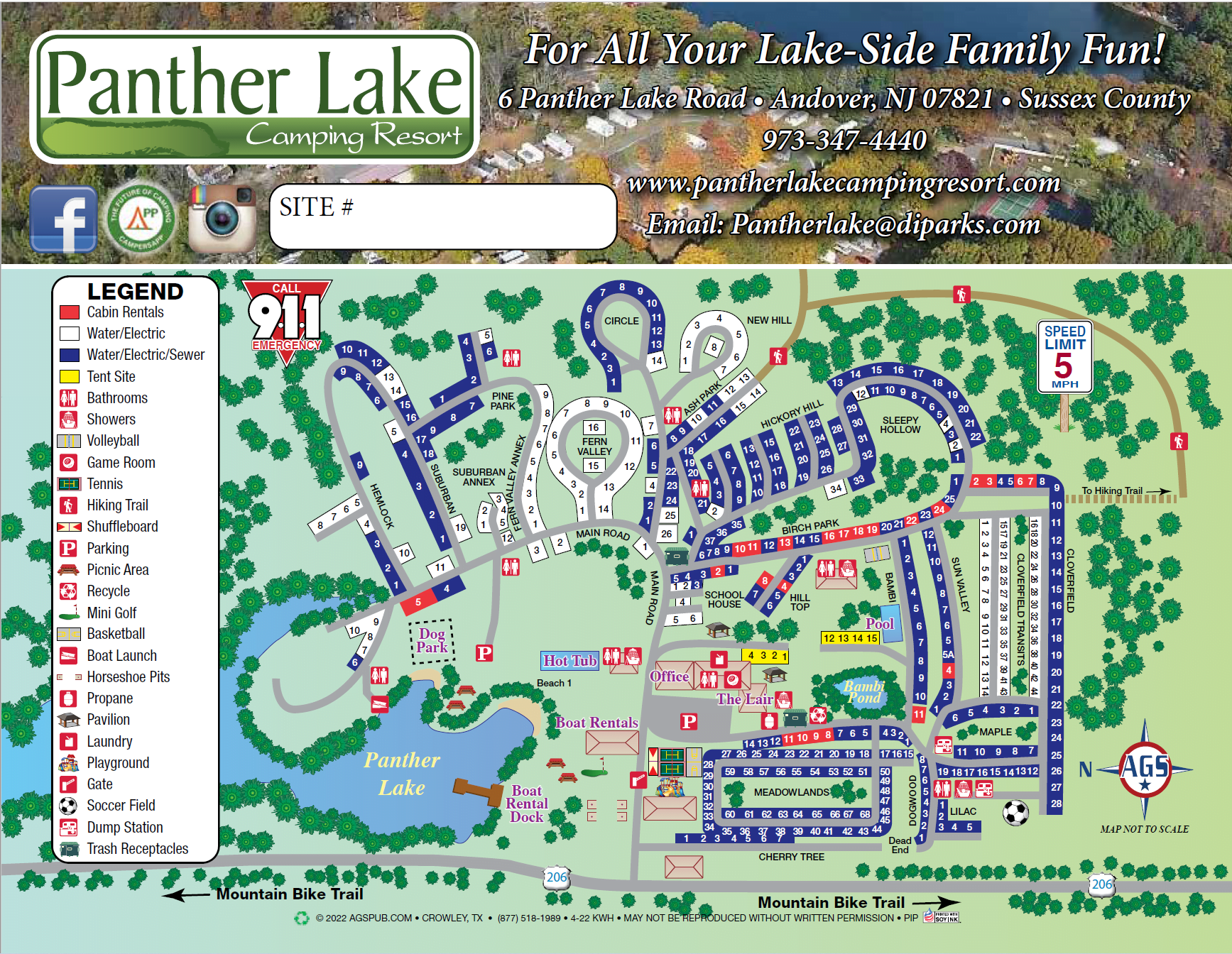 2021 Panther Lake Resort Map